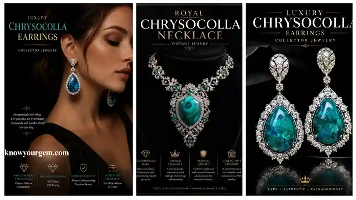 chrysocolla stone, chrysocolla earrings, royal chrysocolla necklace