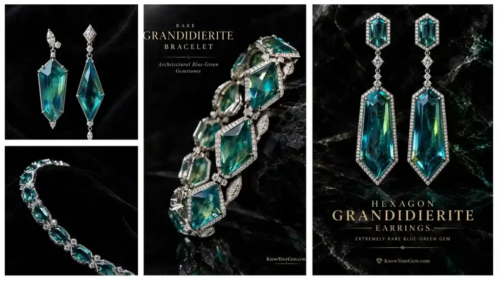 Grandidierite earrings, Grandidierite bracelets
