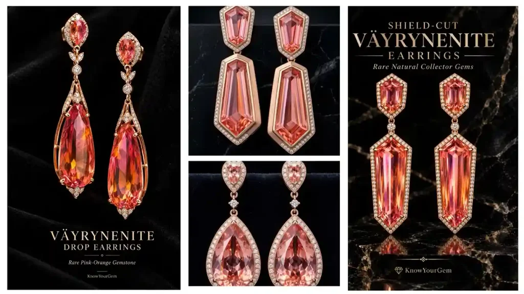 Vayrynenite earrings, 