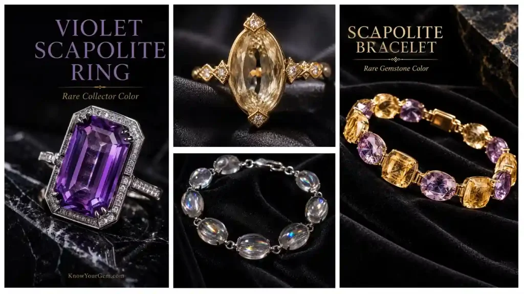scapolite gemstone bracelet, scapolite rings, scapolite rings