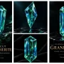 Grandidierite gemstone in different shapes
