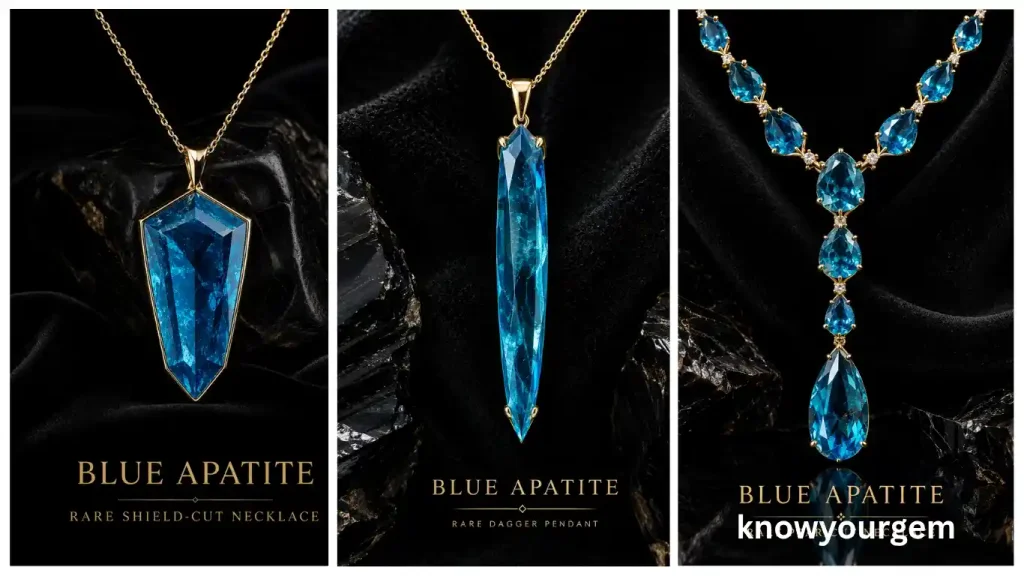 Blue apatite necklace, apatite necklaces, necklaces, pendants blue apatite pendants,