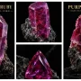 Purple ruby in different shapes