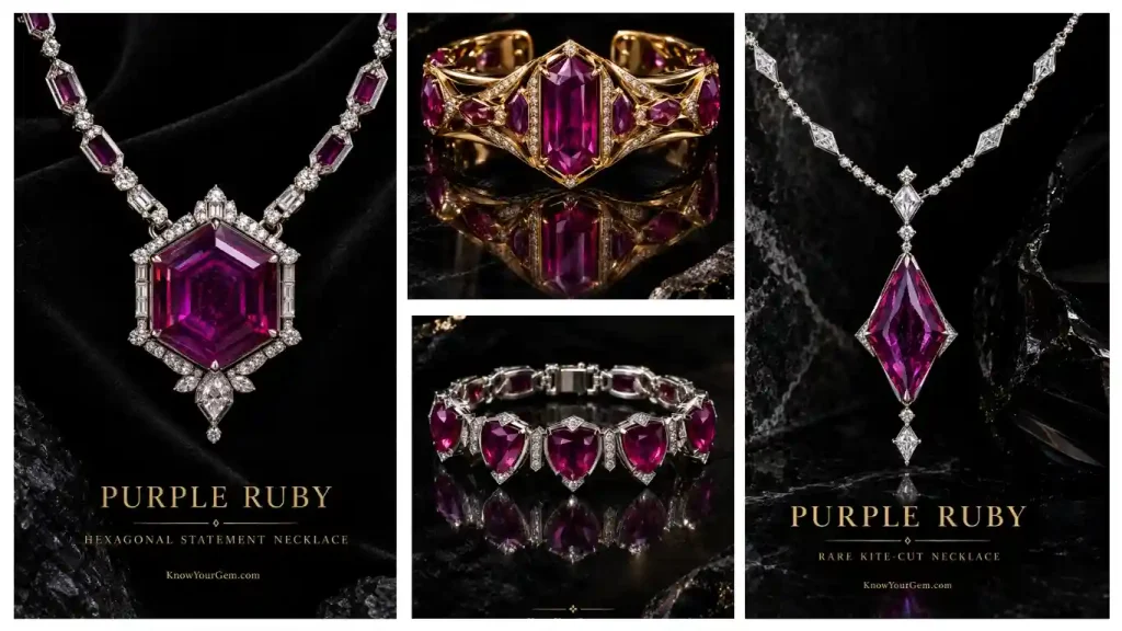 purple ruby necklaces and bracelet