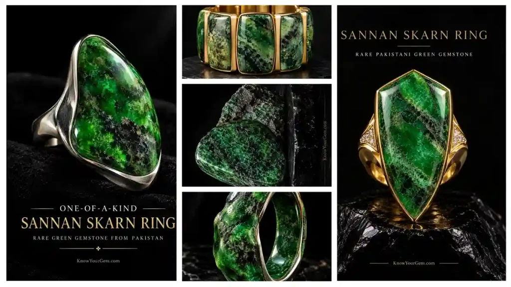 Sannan skarn ring, bangle and stones