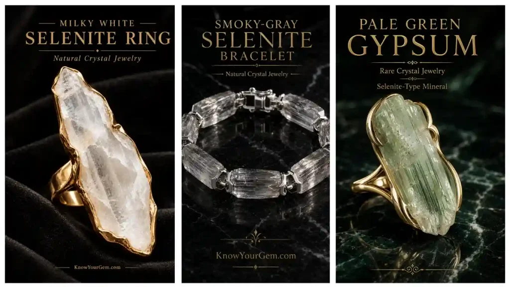 Selenite Crystal rings bracelet are looking very good.
