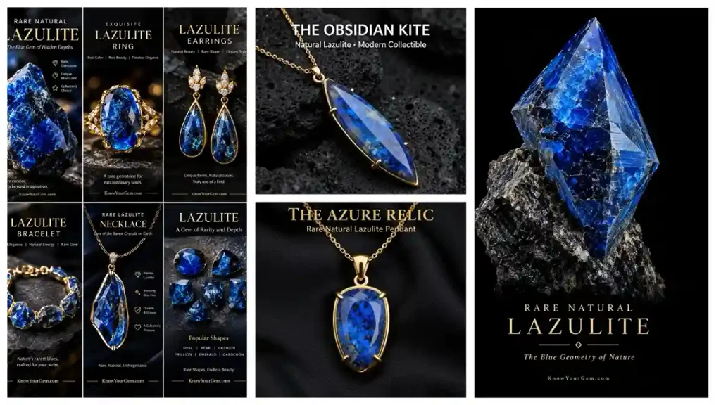Obsidian kite necklace, azure relic necklace and other jewelry of Lazulite